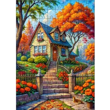 Ekart Ahşap Mdf Puzzle Yapboz Ahşap Ev 120 Parça 25*35 cm