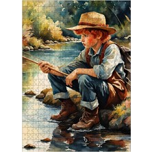 Ekart Ahşap Mdf Puzzle Yapboz Balıkçı Çocuk 500 Parça 50*70 cm