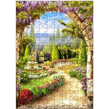 Ekart Ahşap Mdf Puzzle Yapboz Bahçedeki Süs Havuzu 120 Parça 25*35 cm