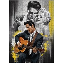 Ekart Ahşap Mdf Puzzle Yapboz Elvis Presley ve Marilyn Monroe 500 Parça 50*70 cm