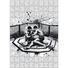 Ekart Ahşap Mdf Puzzle Yapboz Kafes Dövüşü 120 Parça 25*35 cm