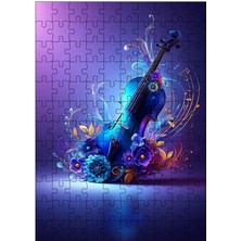 Ekart Ahşap Mdf Puzzle Yapboz Keman ve Çiçekler 120 Parça 25*35 cm