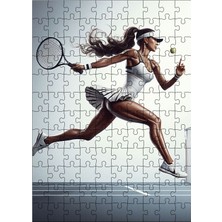 Ekart Ahşap Mdf Puzzle Yapboz Tenis Oynayan Kadın 120 Parça 25*35 cm