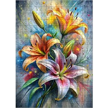 Ekart Ahşap Mdf Puzzle Yapboz Zambak Çiçekleri 255 Parça 35*50 cm