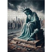 Ekart Ahşap Mdf Puzzle Yapboz Üzgün Özgürlük Heykeli 500 Parça 50*70 cm