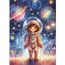 Karizma Tablo Ahşap Mdf Puzzle Yapboz Astronot Çocuk 255 Parça 35*50 cm