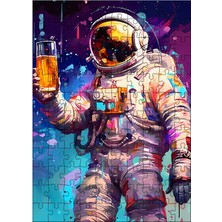 Karizma Tablo Ahşap Mdf Puzzle Yapboz Bira Içen Astronot 120 Parça 25*35 cm