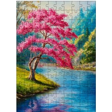 Karizma Tablo Ahşap Mdf Puzzle Yapboz Göl ve Ağaçlar 120 Parça 25*35 cm