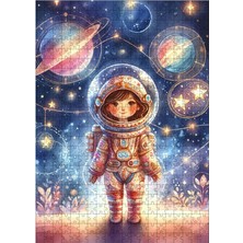 Karizma Tablo Ahşap Mdf Puzzle Yapboz Astronot Çocuk 500 Parça 50*70 cm