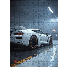 Karizma Tablo Ahşap Mdf Puzzle Yapboz Beyaz Spor Araba 120 Parça 25*35 cm