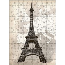 Karizma Tablo Ahşap Mdf Puzzle Yapboz Fransa Paris Eyfel Kulesi 120 Parça 25*35 cm