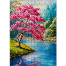 Karizma Tablo Ahşap Mdf Puzzle Yapboz Göl ve Ağaçlar 255 Parça 35*50 cm