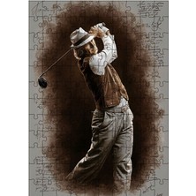 Karizma Tablo Ahşap Mdf Puzzle Yapboz Golf Oynayan Adam 120 Parça 25*35 cm