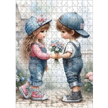 Karizma Tablo Ahşap Mdf Puzzle Yapboz Küçük Çocuk ve Kız 255 Parça 35*50 cm