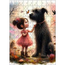 Karizma Tablo Ahşap Mdf Puzzle Yapboz Peri Kız ve Köpeği 120 Parça 25*35 cm