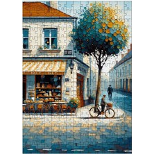 Karizma Tablo Ahşap Mdf Puzzle Yapboz Retro Pastane ve Sokak 255 Parça 35*50 cm