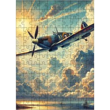 Karizma Tablo Ahşap Mdf Puzzle Yapboz Retro Uçak  120 Parça 25*35 cm