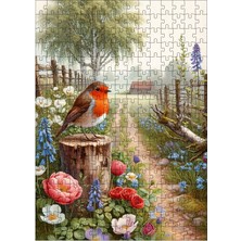 Karizma Tablo Ahşap Mdf Puzzle Yapboz Sevimli Kuş ve Çiçekler 255 Parça 35*50 cm