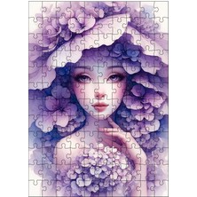 Karizma Tablo Ahşap Mdf Puzzle Yapboz Soyut Çiçekli Kadın 120 Parça 25*35 cm