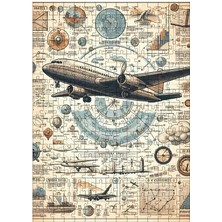 Karizma Tablo Ahşap Mdf Puzzle Yapboz Uçak Temalı 255 Parça 35*50 cm