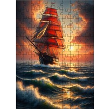 Karizma Tablo Ahşap Mdf Puzzle Yapboz Yelkenli Gemi 120 Parça 25*35 cm