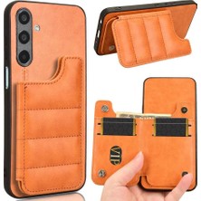 Samsung Galaxy M35 Vegan Pu Deri Kickstand Cüzdan Kılıf Için Cüzdan Kılıf (Yurt Dışından)