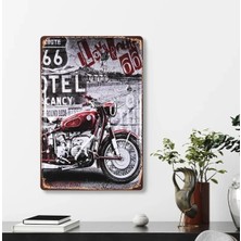 Vintage Koleksiyon ROUTE66 Metal Plaka Levha 20X30CM