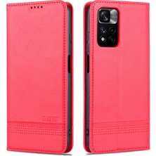 Eabhulie Xiaomi Redmi Note 11 Pro/note 11 Pro+ Için Vintage Deri Cüzdan Standı Telefon Kılıfı - Rose Red (Yurt Dışından)