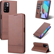 Eabhulie Xiaomi Redmi Note 11 Pro/note 11 Pro+ Için Vintage Deri Cüzdan Standı Telefon Kılıfı - Kahve (Yurt Dışından)