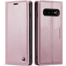 Eabhulie Samsung Galaxy S10 Plus Için Deri Cüzdan Flip Standlı Telefon Kılıfı - Pembe (Yurt Dışından)