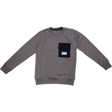 Erkek Çocuk Future Yazı Desenli Sırtı Yazı Baskılı Açık Kahverengi Renk Sweatshirt