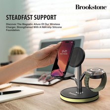 Brookstone 3'ü 1 Arada Kablosuz Hızlı Şarj Istasyonu - Manyetik Şarj Standı