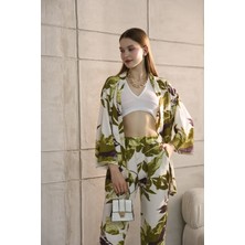 SEVENLINE Kadın Çiçek Desenli Kimono Takımı