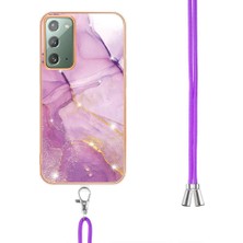 GX Boutique Samsung Galaxy Not 20 Için Kılıf 5g Mermer Tampon Crossbody Kordon Askısı (Yurt Dışından)