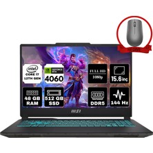 Msı Cyborg 15 Intel Core I7 12650H 48GB 512GB SSD RTX4060/8GB 15.6" Fhd 144Hz Fdos Taşınabilir Bilgisayar A12VF-675XTR-A12 & Anzar Mouse