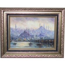 Bin Sanat Hidayet Şen Imzalı Istanbul Manzaralı Orijinal Yağlı Boya Tablo