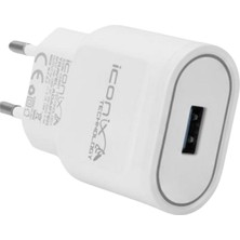 İconix Ev Tipi 2.1A 2in1 Usb/lıghtıng Şarj Cihazı