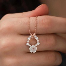 Ervanur 925 Ayar Gümüş Rose Bahar Çiçeği Kolye