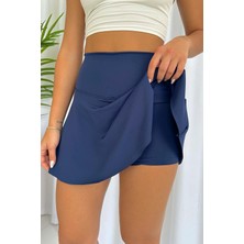 Ömba Spor Yüksek Bel Volanlı Şortlu Spor Etek Deniz Şortu Skirt With Shorts