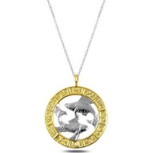 Ervanur 925 Ayar Gümüş Gold Balık Burcu Kolye