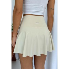 Yüksek Bel Volanlı Şortlu Spor Etek Deniz Şortu Skirt With Shorts