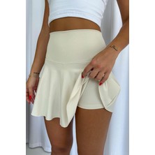 Yüksek Bel Volanlı Şortlu Spor Etek Deniz Şortu Skirt With Shorts