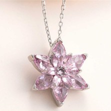 Ervanur 925 Ayar Gümüş Pembe Lotus Çiçeği Kolye