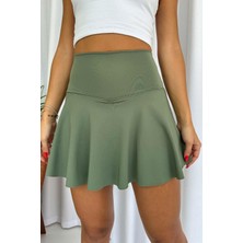 Yüksek Bel Volanlı Şortlu Spor Etek Deniz Şortu Skirt With Shorts