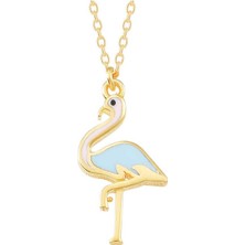 Ervanur 925 Ayar Gümüş Gold Flamingo Kadın Kolye