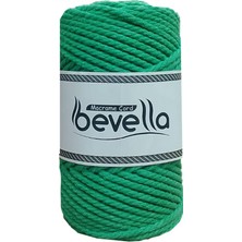 Bevella Premium 3 Büküm Burgulu Pamuk Makrome Ipi 3 mm 250 gr Benetton Yeşil