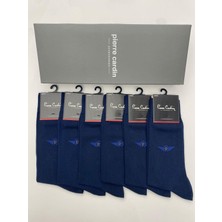 Mr. Hero Pierre Cardin Pamuk 6'lı  Erkek Uzun Soket  Çorabı 352-PC Lacivert