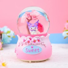 Keyfim Shop Sanrio Kuromi Orta Boy Işıklı Müzikli Kar Küresi