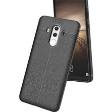 HANPORIUM Huawei Mate 10 Pro Silikon Kılıf Deri Desenli Kamera Korumalı Darbe Emici Kapak