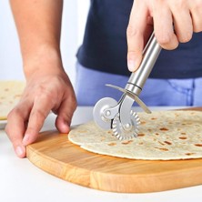 Kaufhier Çift Başlıklı Pizza Hamur Bıçağı